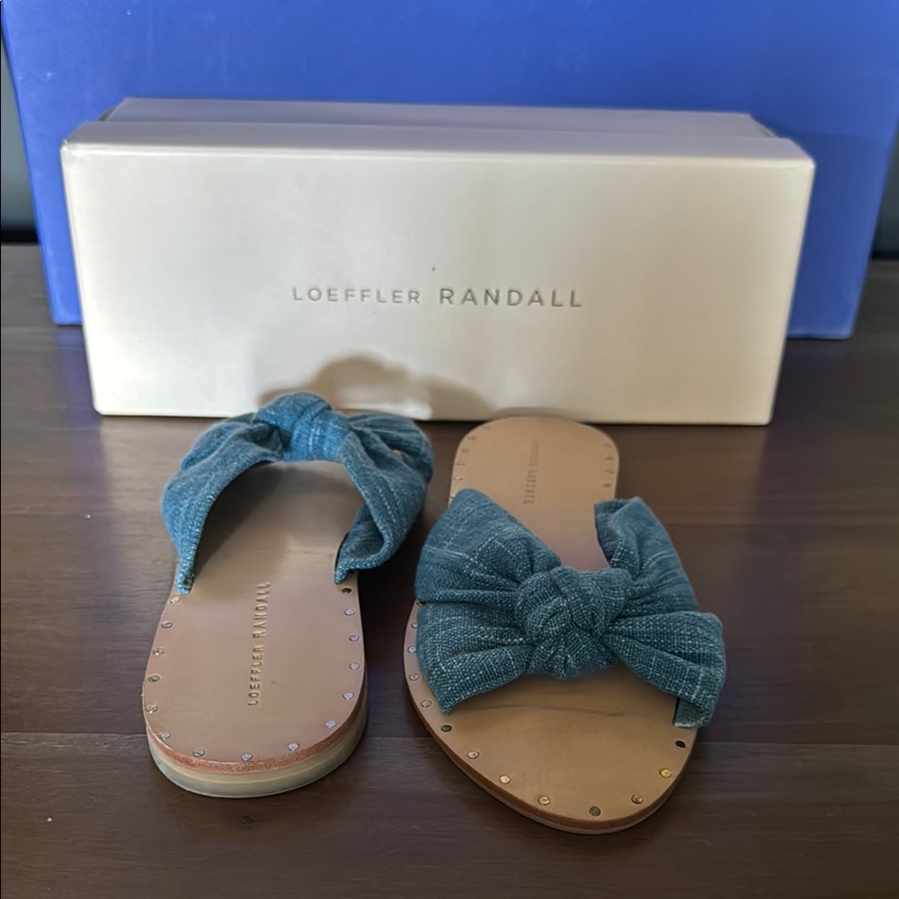 Loeffler Randall denim Bow Sandals
